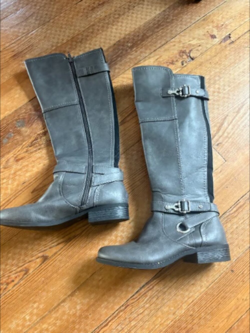G By Guess Women’s Gray Grey Knee High Boots Faux Leather